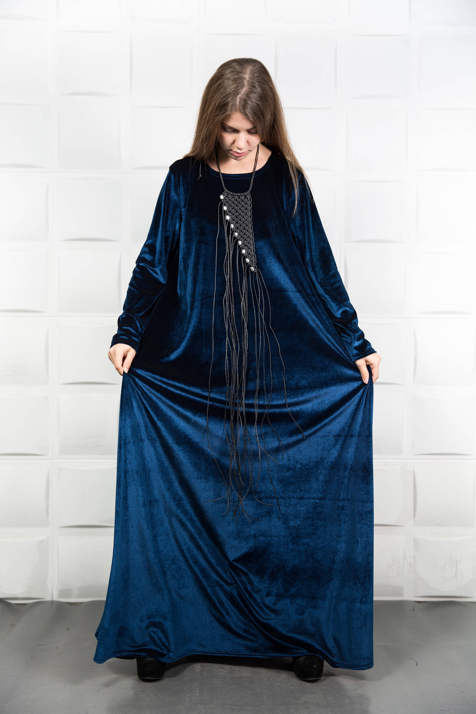 Velvet Dress Blue Velvet Dress Formal Dress Plus Size Ball - Etsy