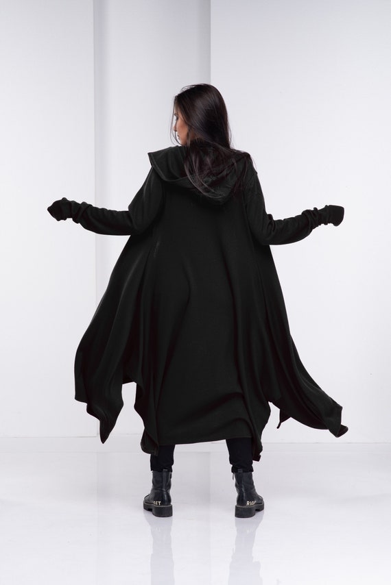 Long Witch Cloak Knitted Fantasy Cloak Wool Womens Cape - Etsy