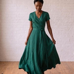 dark sea green color dress Deep silk dark sea green color dress