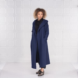 Wool Cloak, Hooded Wool Coat, Kimono Cardigan, Wool Hoodie image 4