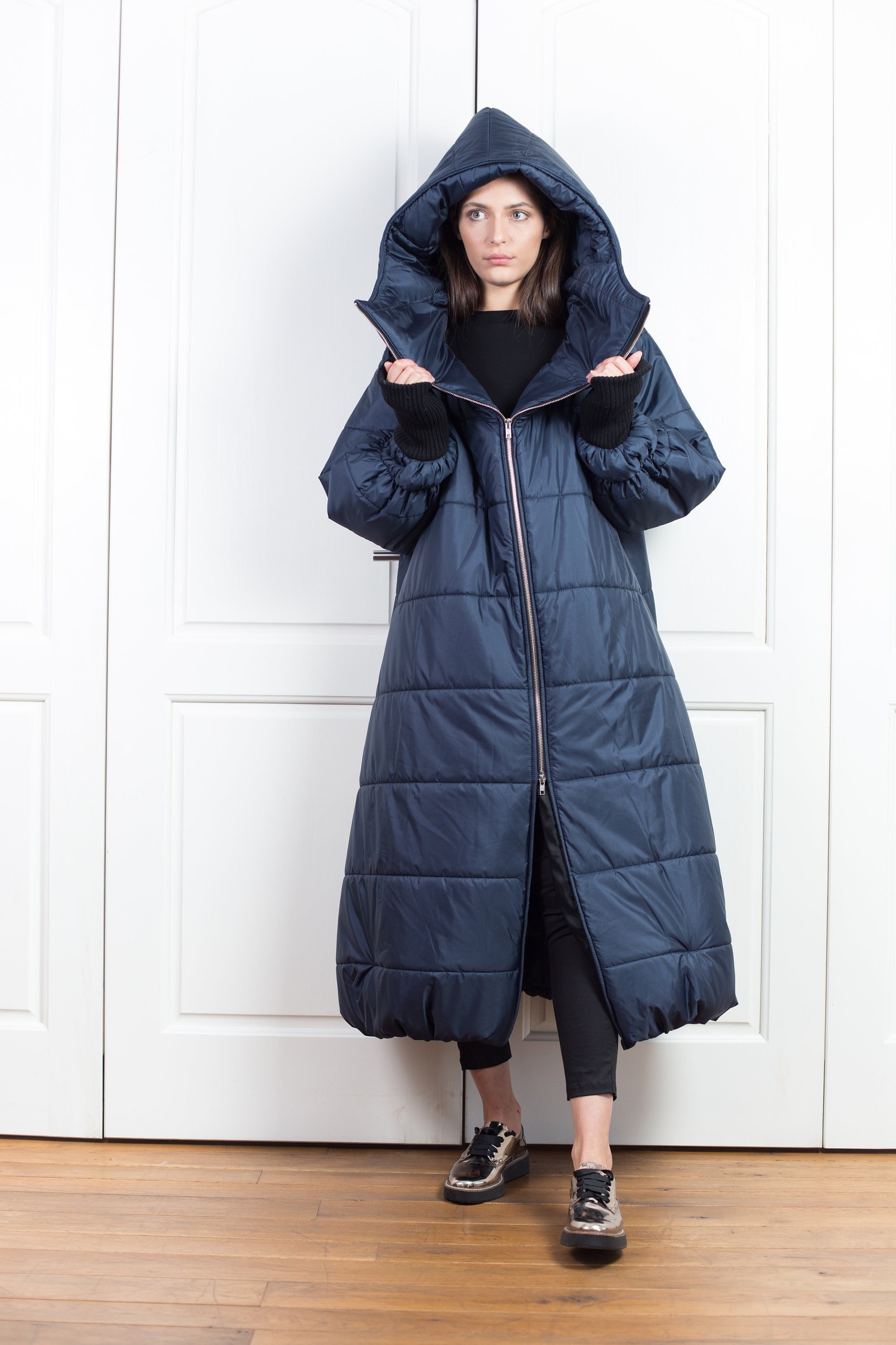 ジャケット・アウター Oversized Long Puffer Coat Long Down Coat, Maxi Puffer Jacket, Quilted Cyberpunk Jacket