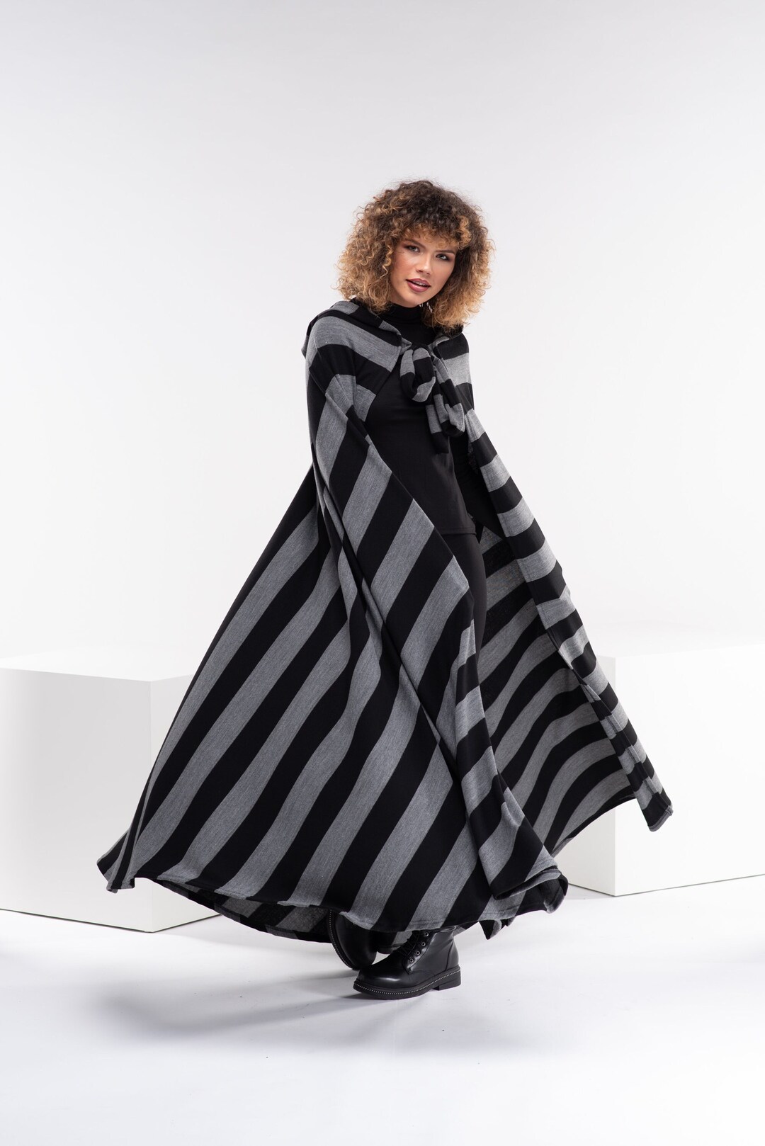 ユーロ古着 イタリア製 ブラウン ウール フード ロングマント ケープ il_1080xN.3500083517_bra0.jpg