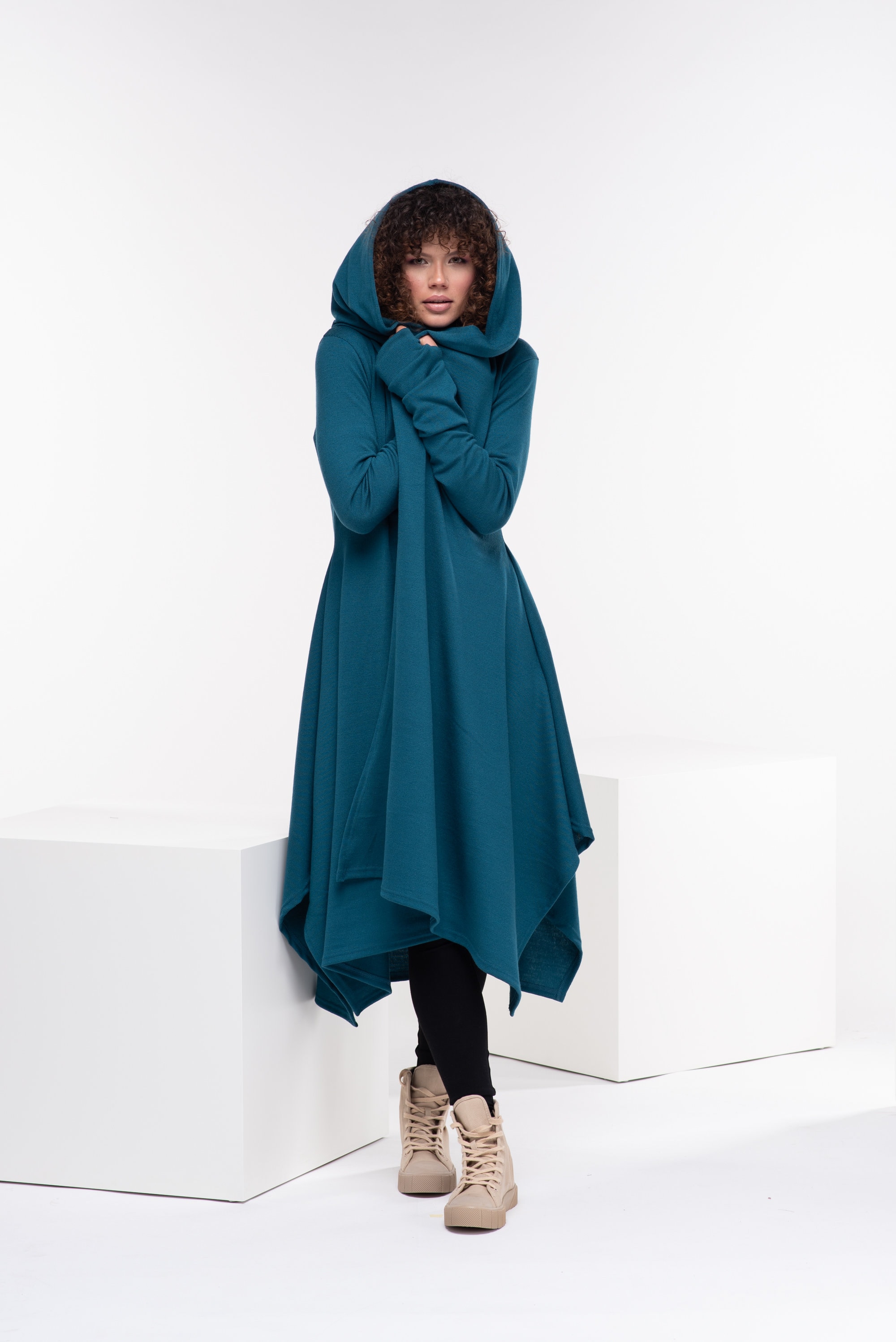 小物 Herlipto Knit Hooded Stole Handcrafted Mohair Scarf with Hood ARIA WRAP