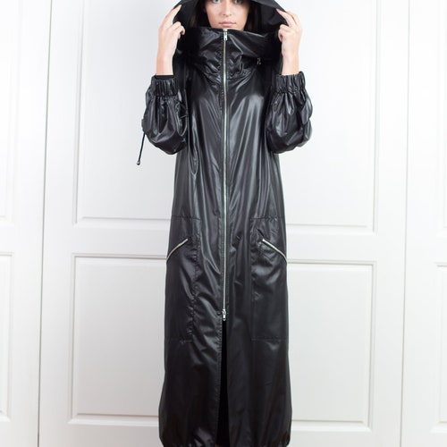 Cyberpunk Rain Jacket, Long Rain Cape, Hooded Raincoat, Rain Coats