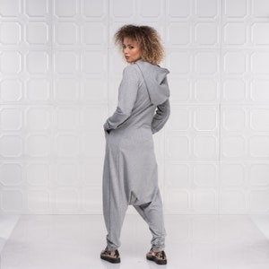 Harem Jumpsuit, Loose Grey Jumpsuit Women Overalls, Harem Pants Women image 4