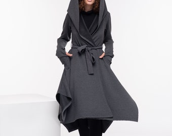 COGTHEBIGSMOKE GITTY HOODED CAPE グレー 1 Cloak With Hood, Long Hooded Cape, Oversized Hoodie, Gothic