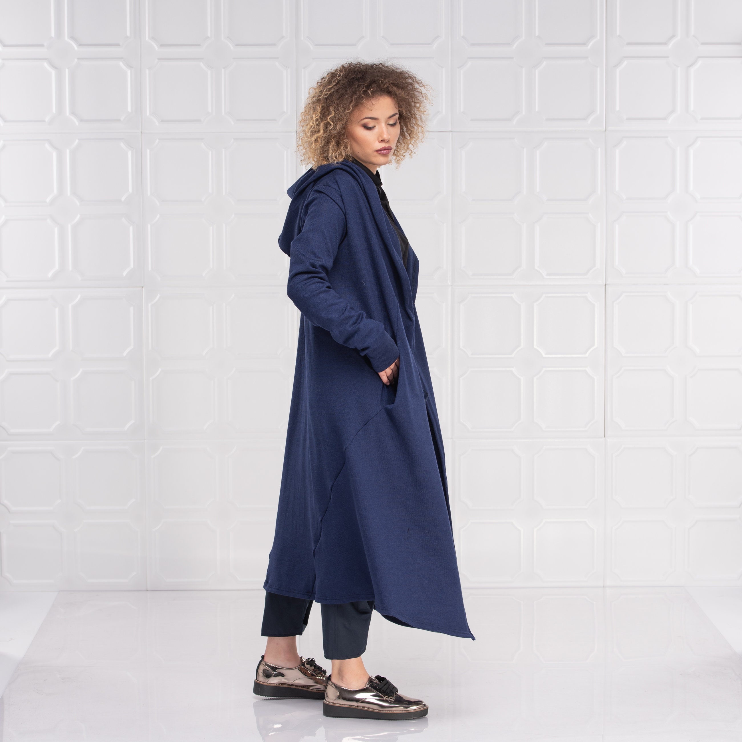 Wool Cloak Hooded Wool Coat Kimono Cardigan Wool Hoodie | Etsy