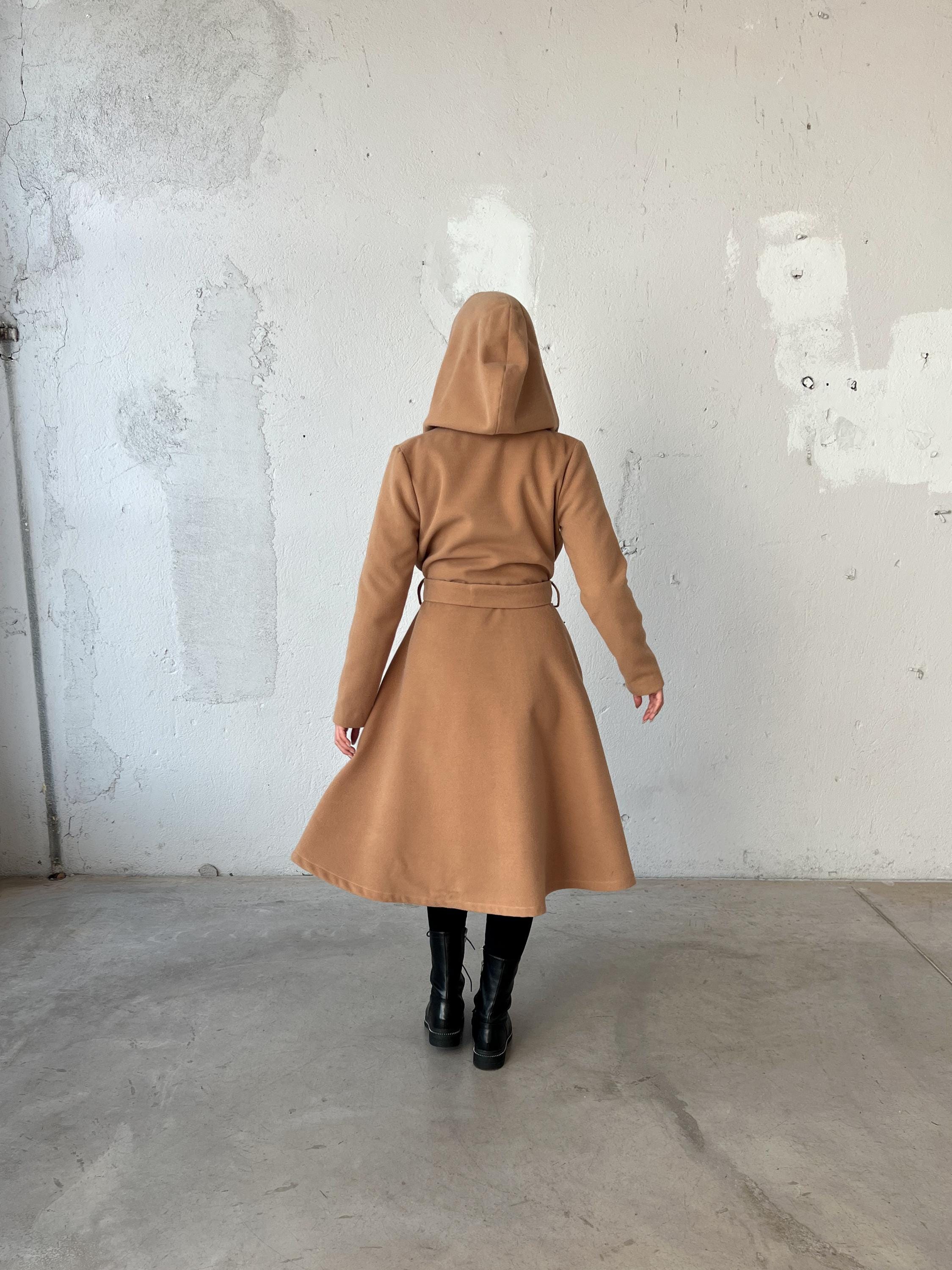 Winter Fit and Flare Coat, Midi Swing Coat, Warm Princess Coat