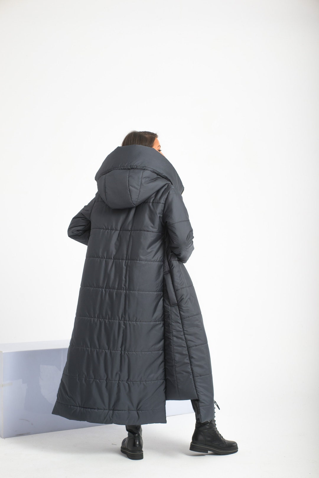 ジャケット・アウター Oversized Maxi-Length Zip Coat stein / シュタイン】OVERSIZED MAXI-LENGTH ZIP COAT - DARK