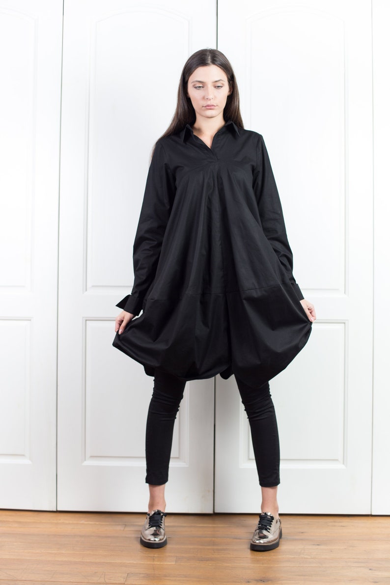 Plus Size Tunic, Women Shirt, Black Tunic, Plus Size Clothing, Loose Styles, Gothic Clothing, Victorian Shirt, Long Sleeve Tunic Shirt image 2