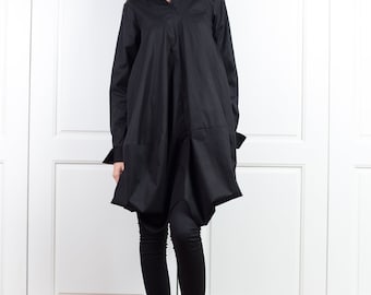 Plus Size Tunic, Women Shirt, Black Tunic, Plus Size Clothing, Loose Styles, Gothic Clothing, Victorian Shirt, Long Sleeve Tunic Shirt