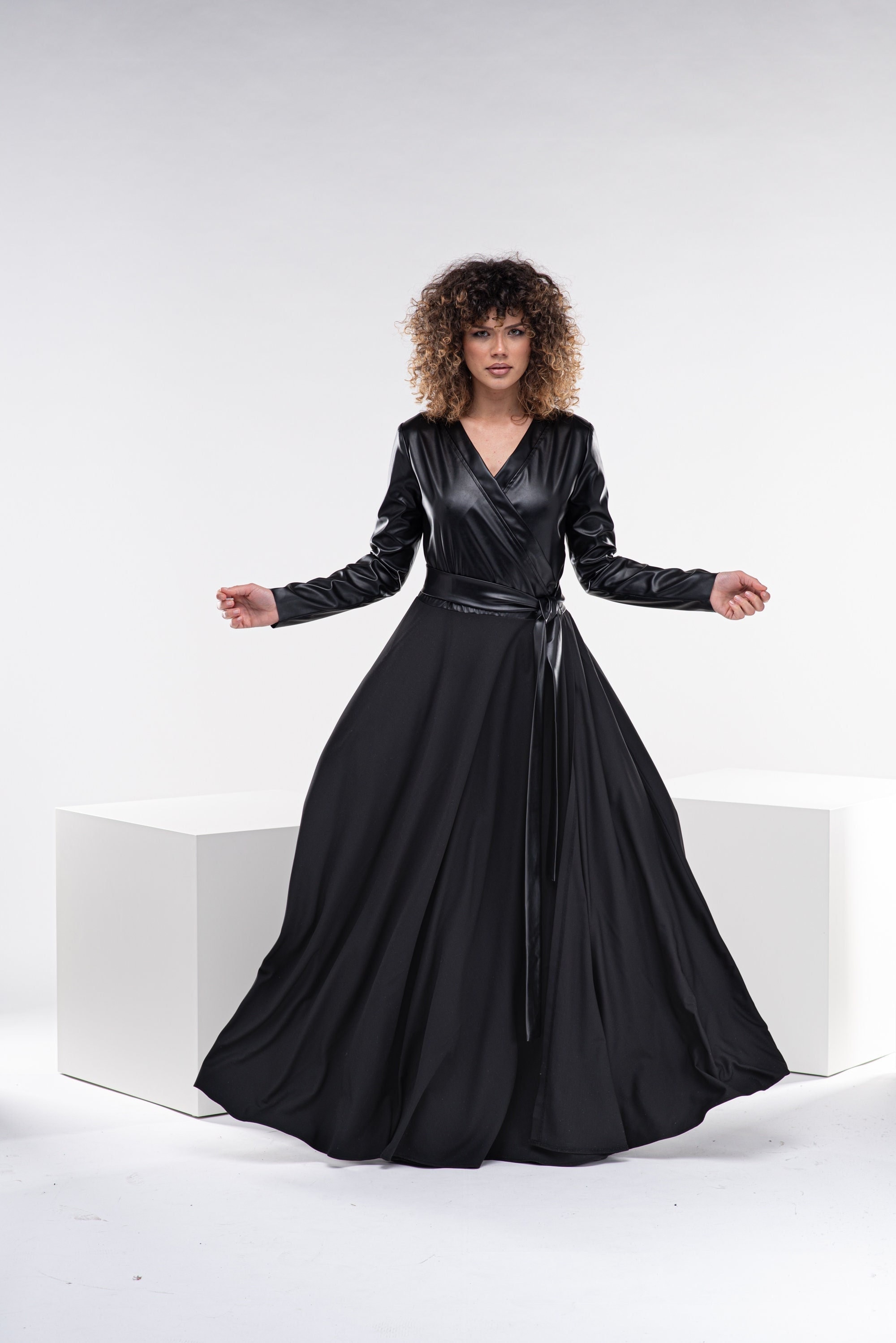 Ultra-Luxe Leather Gowns : full body leather dress