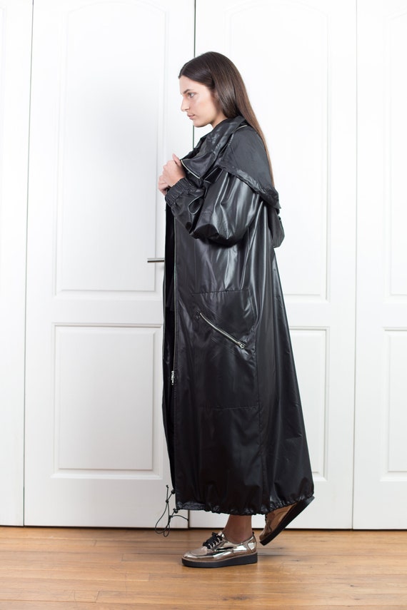 Capa de lluvia de talla grande, Poncho de lluvia para mujer, impermeable  con capucha, chaqueta gótica de talla grande, ropa futurista -  México