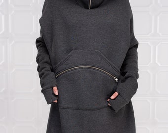 Cyberpunk Hoodie, Oversized Hoodie Women, Plus Size Cyberpunk Clothing