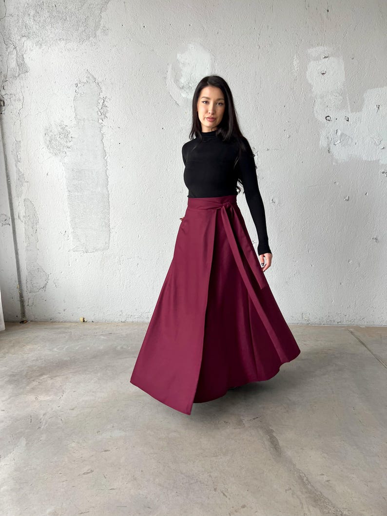 Maroon Wrap Skirt