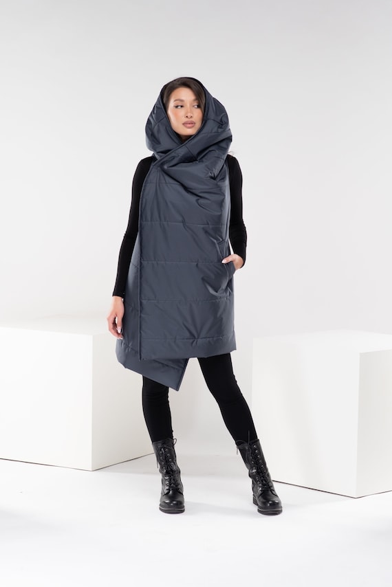 Sleeveless Cyberpunk Jacket, Puffer Winter Vest, Puff