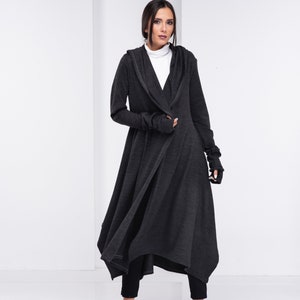 Long Knit Cardigan, Wool Hooded Cape, Plus Size Womens Cloak ...