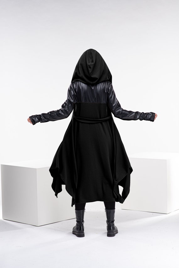 Black Leather Cape, Asymmetrical Wizard Cloak, Gothic Wardrobe, Long Wool Cape Coat, Cyberpunk Sweater Coat, Black Trench Coat Women, - Etsy Black Leather Cape, Asymmetrical Wizard Cloak, Gothic Wardrobe, Long Wool Cape Coat, Cyberpunk Sweater Coat, Black Trench Coat Women, - Etsy