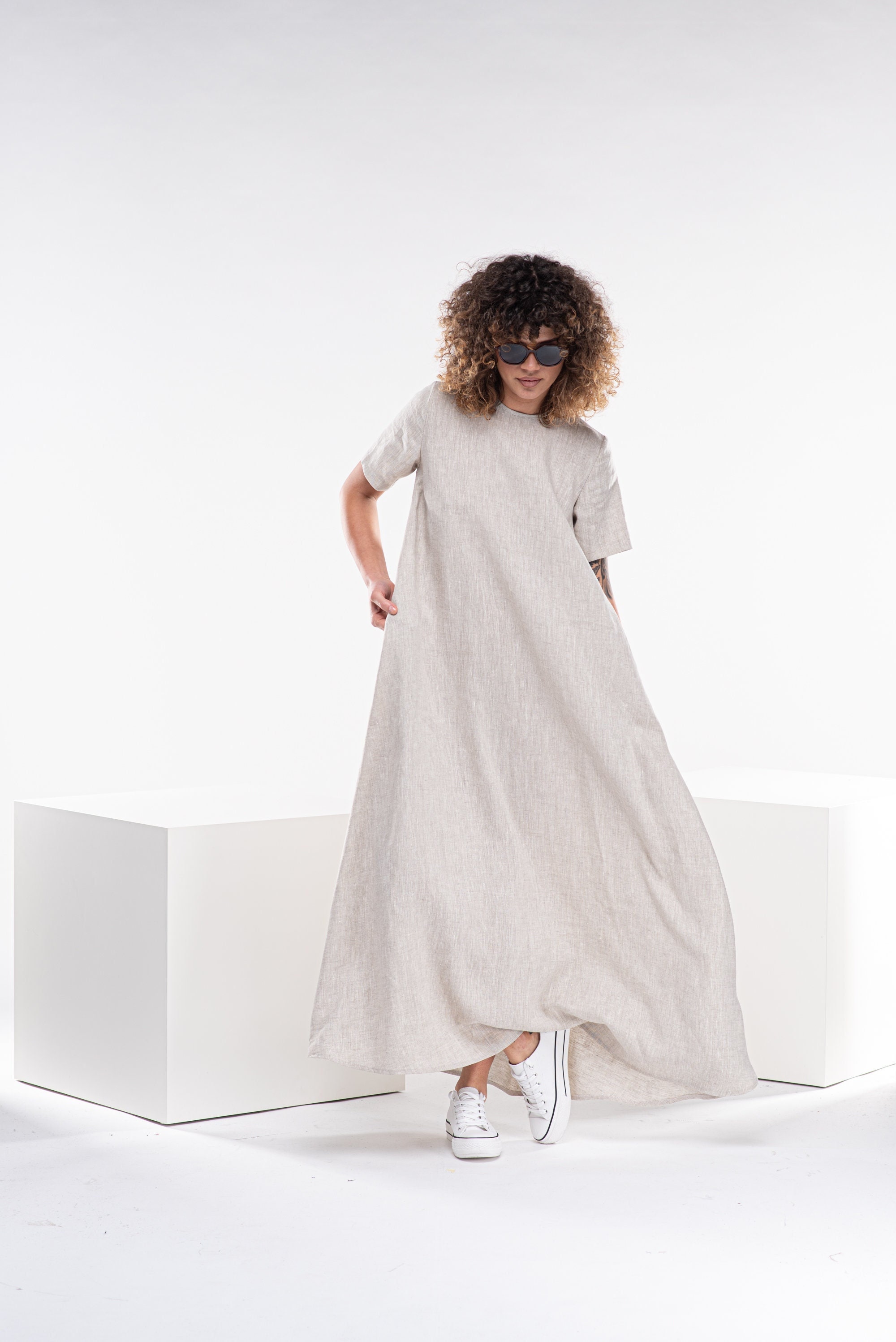 Caftano Nero Ricamato Colorato, Abito Caftano In Cotone, Abbigliamento Donna Africana, Abito Lungo Boho, Abito Lungo Boho, Caftano Estivo Boho - Italia - Foto 2