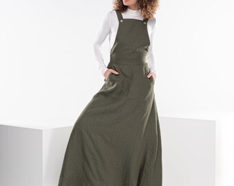 Buy Linen Pinafore Dress, Linen Apron Dress, Sleeveless Linen