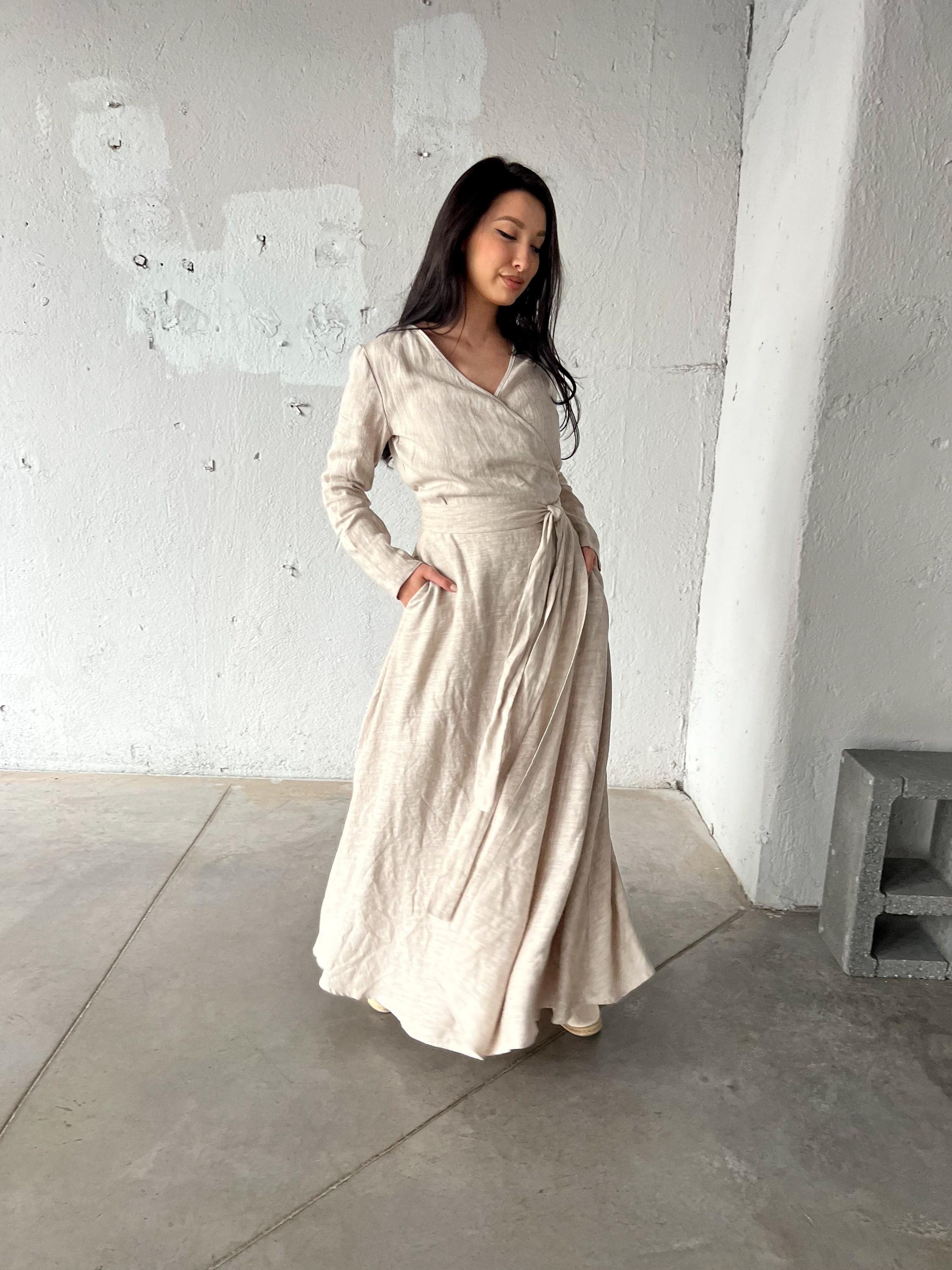Infinity Wrap Dress Long Sleeves - Etsy
