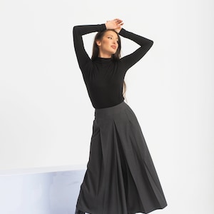 Palazzo Pants Women, Wool Pants Women, Wide Leg Pants, Gray Womens Trousers, Winter Harem Pants, Futuristic Clothing image 4
