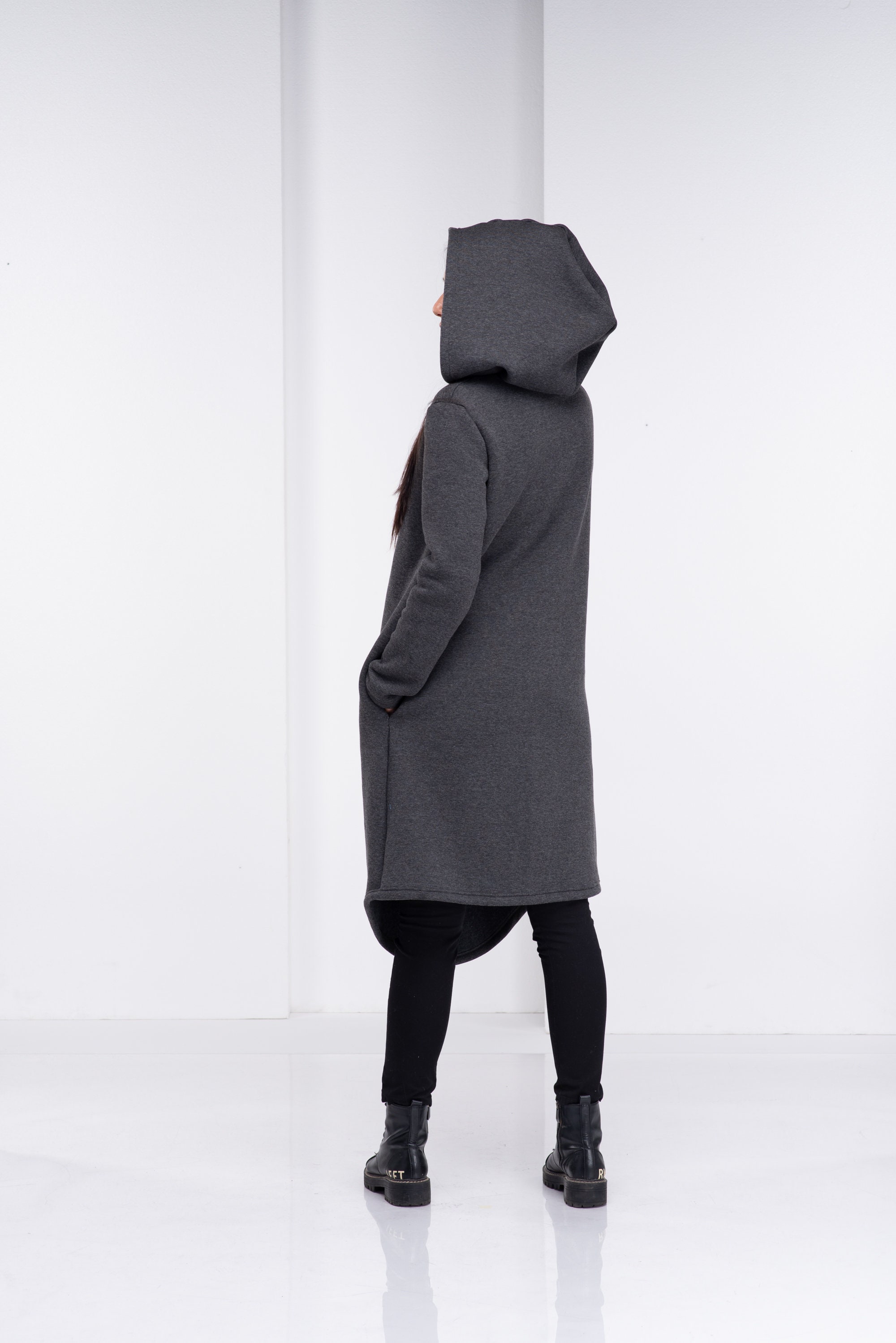 カリマー cordura 3L long coat hoodie【G】. Oversized Hoodie, Cyberpunk Hoodie, Asymmetrical Cotton Coat