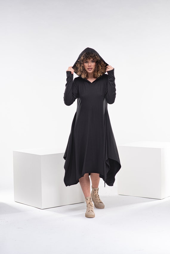 Asymmetrical Hooded Dress, Avant Garde Dress, Goth Hoodie Dress, Hooded Maxi Dress, Plus Size Gothic Clothing - Etsy Denmark Asymmetrical Hooded Dress, Avant Garde Dress, Goth Hoodie Dress, Hooded Maxi Dress, Plus Size Gothic Clothing - Etsy Denmark