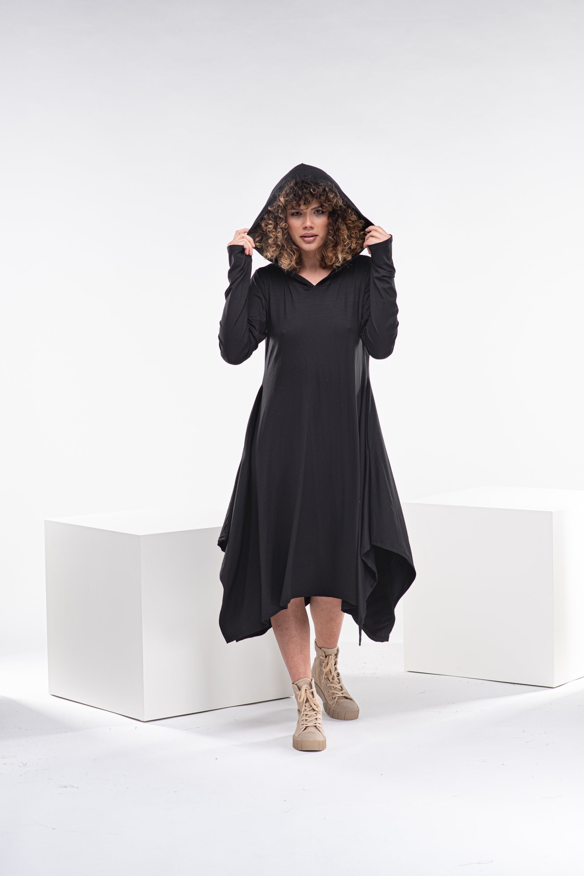 Black dress with hood new arrivals