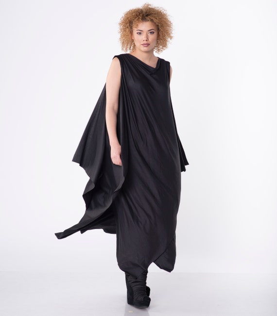 Black Dress Plus Size Dress Asymmetric Tunic Dress Gothic | Etsy