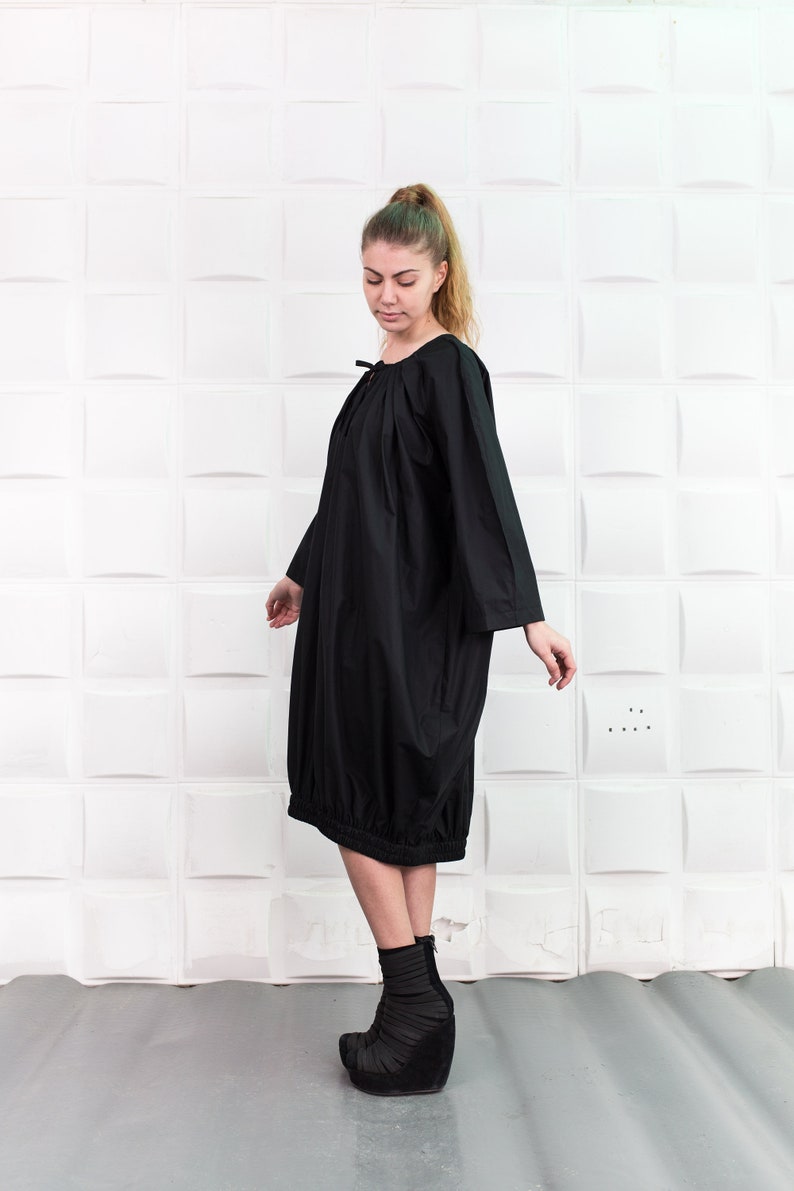 Loose Dress Black Dress Balloon Dress Plus Size Dress Women Dress Elegant Dress Evening Dress Plus Size Clothing Bubble Dress