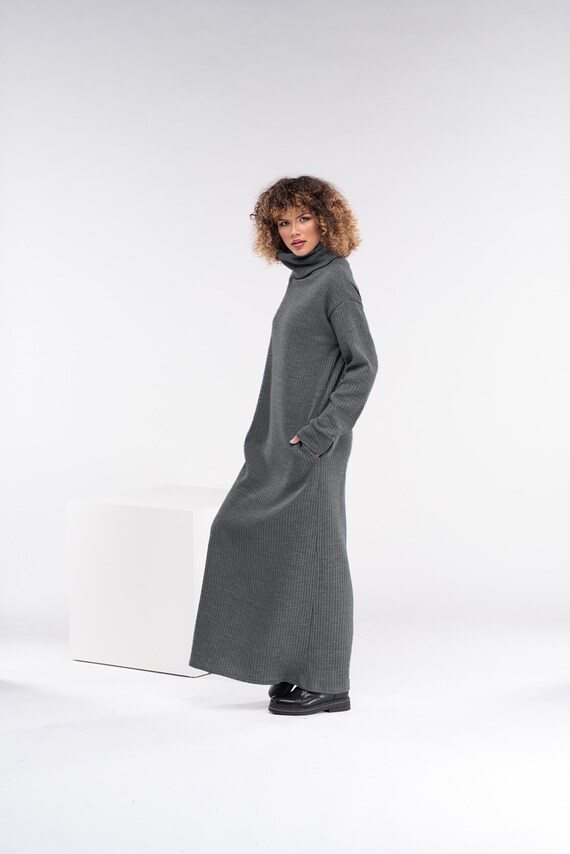 Womens Sweater Dress Long Winter Dress Women Knit Modest - Etsy