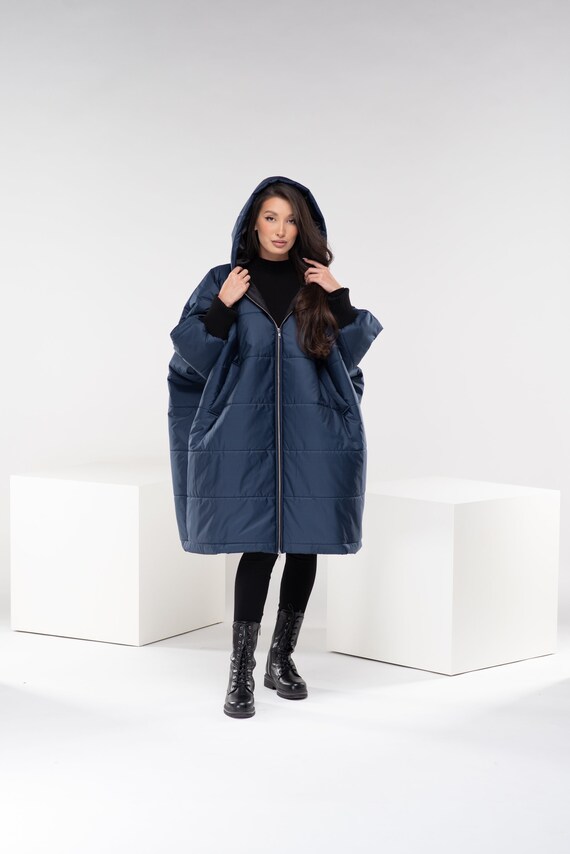 Manteau Puffer femme taille plus veste Maxi Blue Puffer
