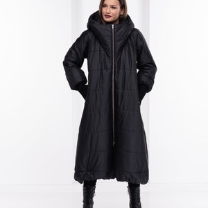 Black Quilted Jacket Puffer Coat Waterproof Jacket - Etsy