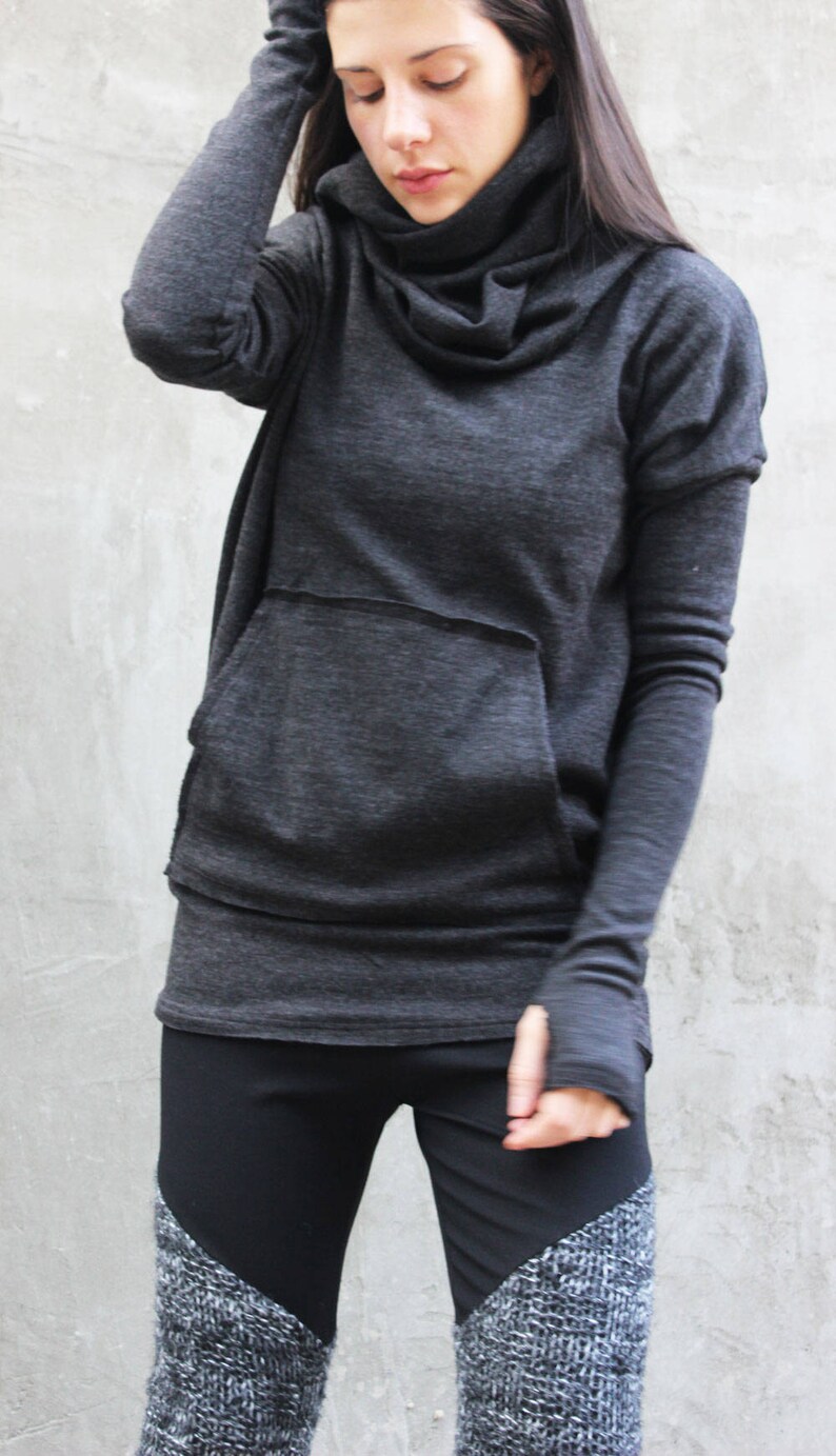 Extravagant sweater maxi loose tunic B0049 winter tunic top plus size warm top oversize warm top grey maxi sweater warm tunic