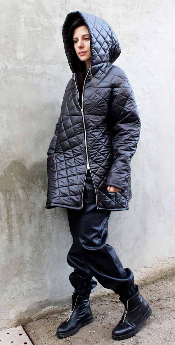 black quilted jacket plus size