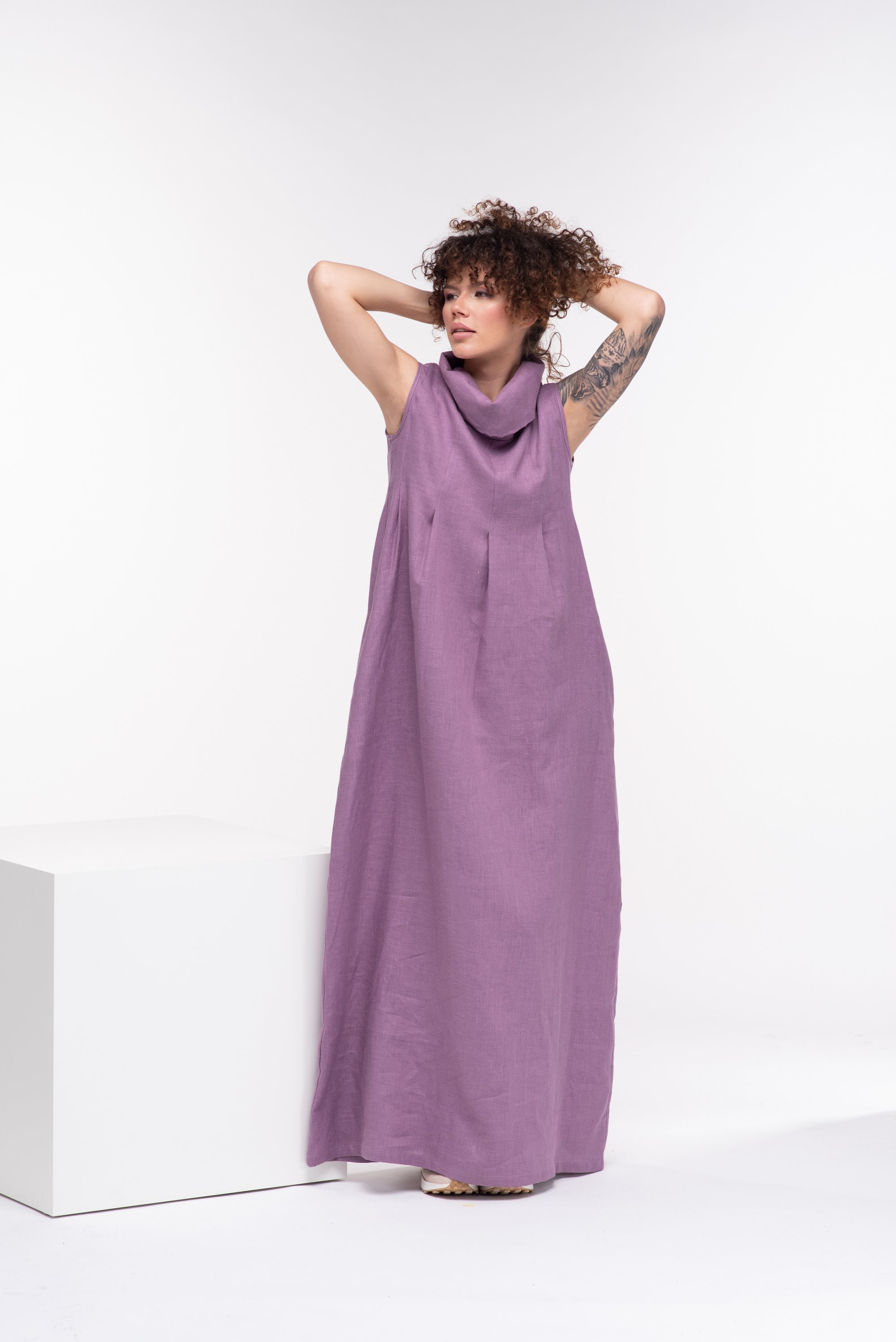 Tierra Cream Linen Kaftan Dress main image 1