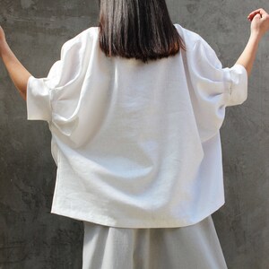 Linen Top, Linen Tunic Top, White Linen Top, Plus Size Linen, Loose Linen Top, Summer Top, Plus Size Tunic, Boho Top,Oversize Top,Plus Size image 7