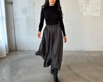 Wool Skirt for Women, Maxi Skirt With Pockets, Wool Clothing