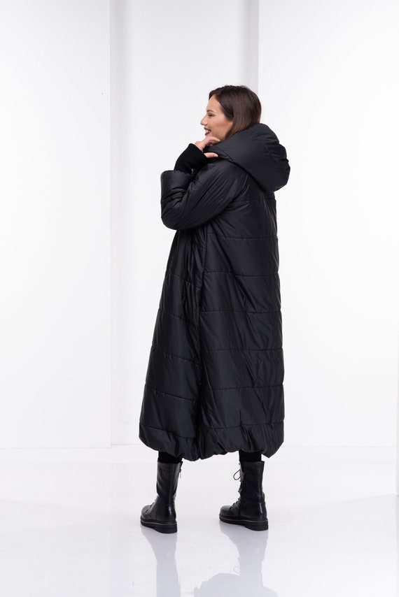 Womens Winter Coat, Long Puffer Jacket, Hooded Down Jacket