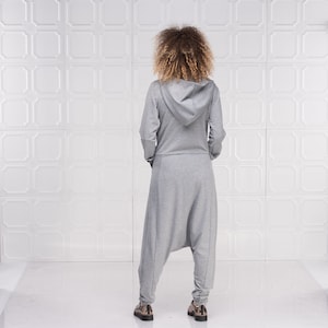 Harem Jumpsuit, Loose Grey Jumpsuit Women Overalls, Harem Pants Women image 5