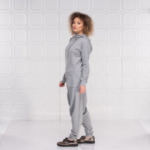 Harem Jumpsuit, Loose Grey Jumpsuit Women Overalls, Harem Pants Women image 6