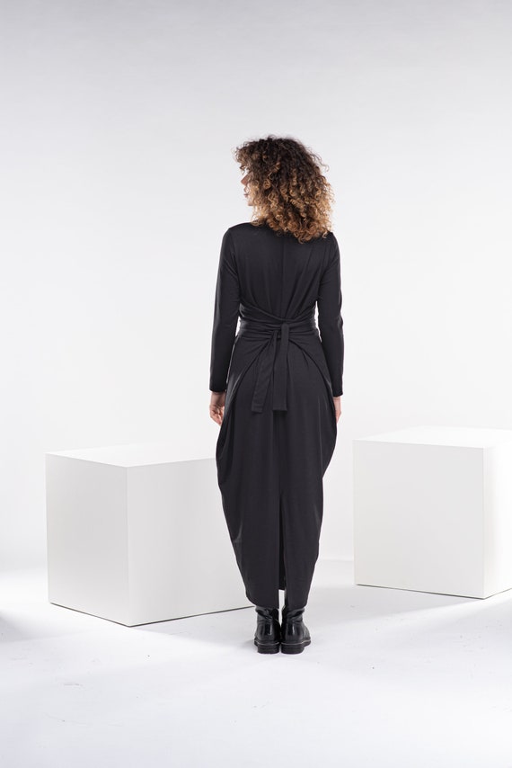 Long Multiway Dress, Long Sleeve Steampunk Dress, Maxi Gothic Dress, Cyberpunk Clothing Women, Black Witch Dress - Etsy Long Multiway Dress, Long Sleeve Steampunk Dress, Maxi Gothic Dress, Cyberpunk Clothing Women, Black Witch Dress - Etsy