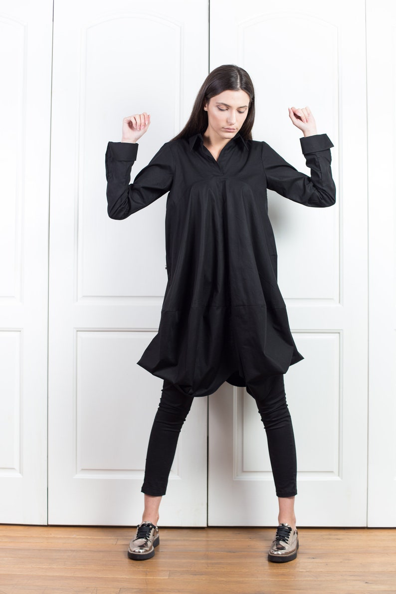 Plus Size Tunic, Women Shirt, Black Tunic, Plus Size Clothing, Loose Styles, Gothic Clothing, Victorian Shirt, Long Sleeve Tunic Shirt image 7