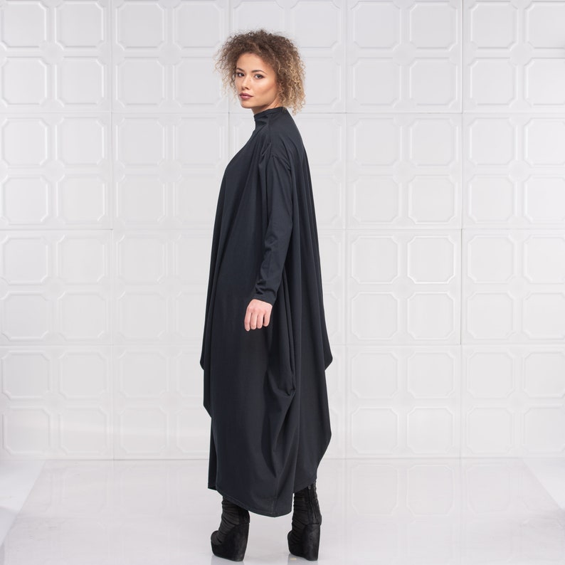 Black Maxi Dress Caftan Dress Steampunk Dress Gothic Dress