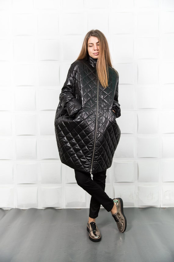 black quilted jacket plus size