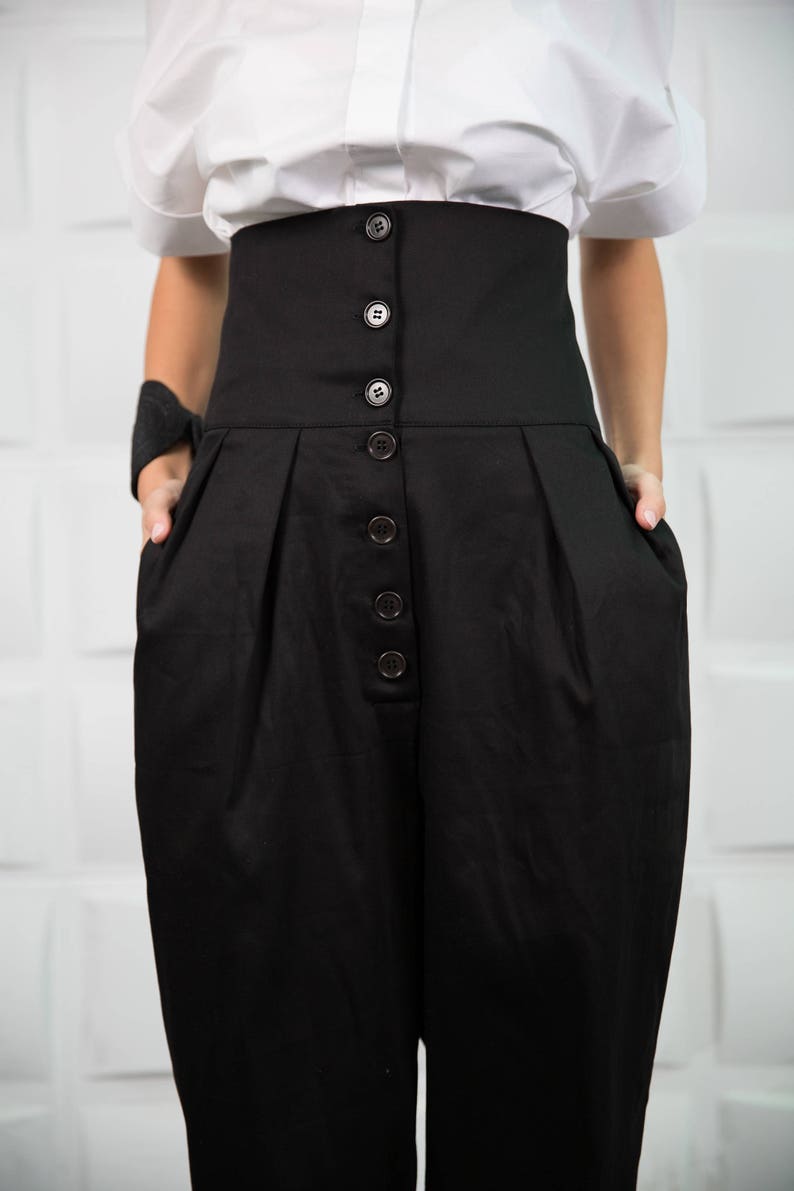 Black Handloom Cotton Drop Crotch Bani Unisex  Pants