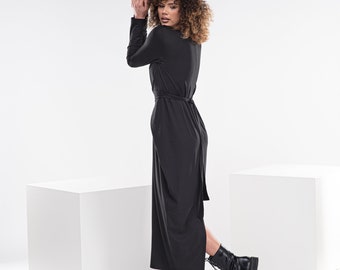 Wrap Multiway Dress, Black Convertible Dress, Wrap Dress Women, Summer Maxi Dress, Futuristic Clothing Women