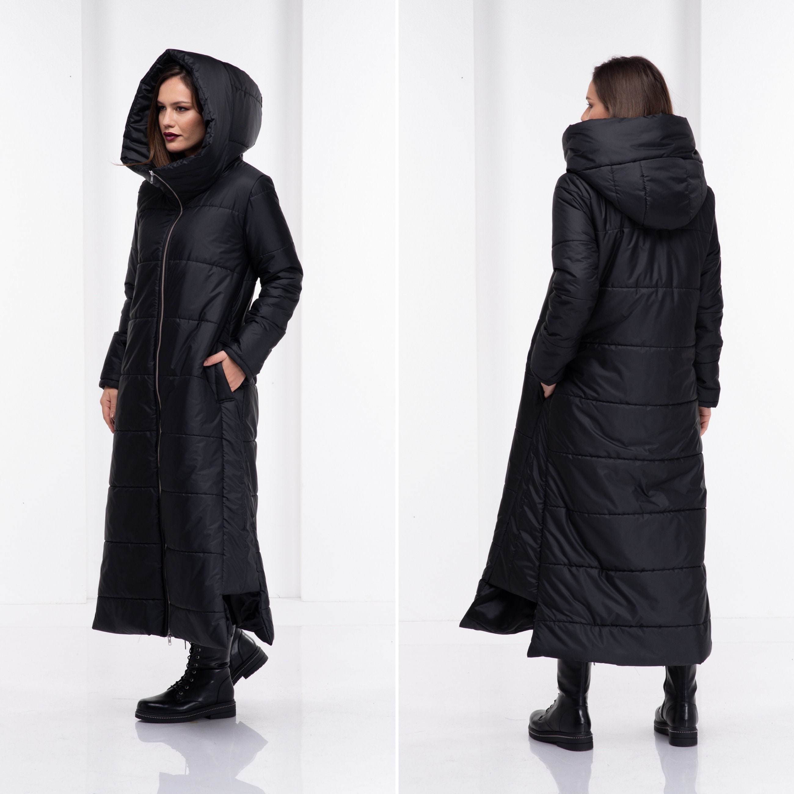 Puffer Cyberpunk Jacket, Womens Winter Coat, Punk Gothic Puffer Cyberpunk Jacket, Womens Winter Coat, Punk Gothic
