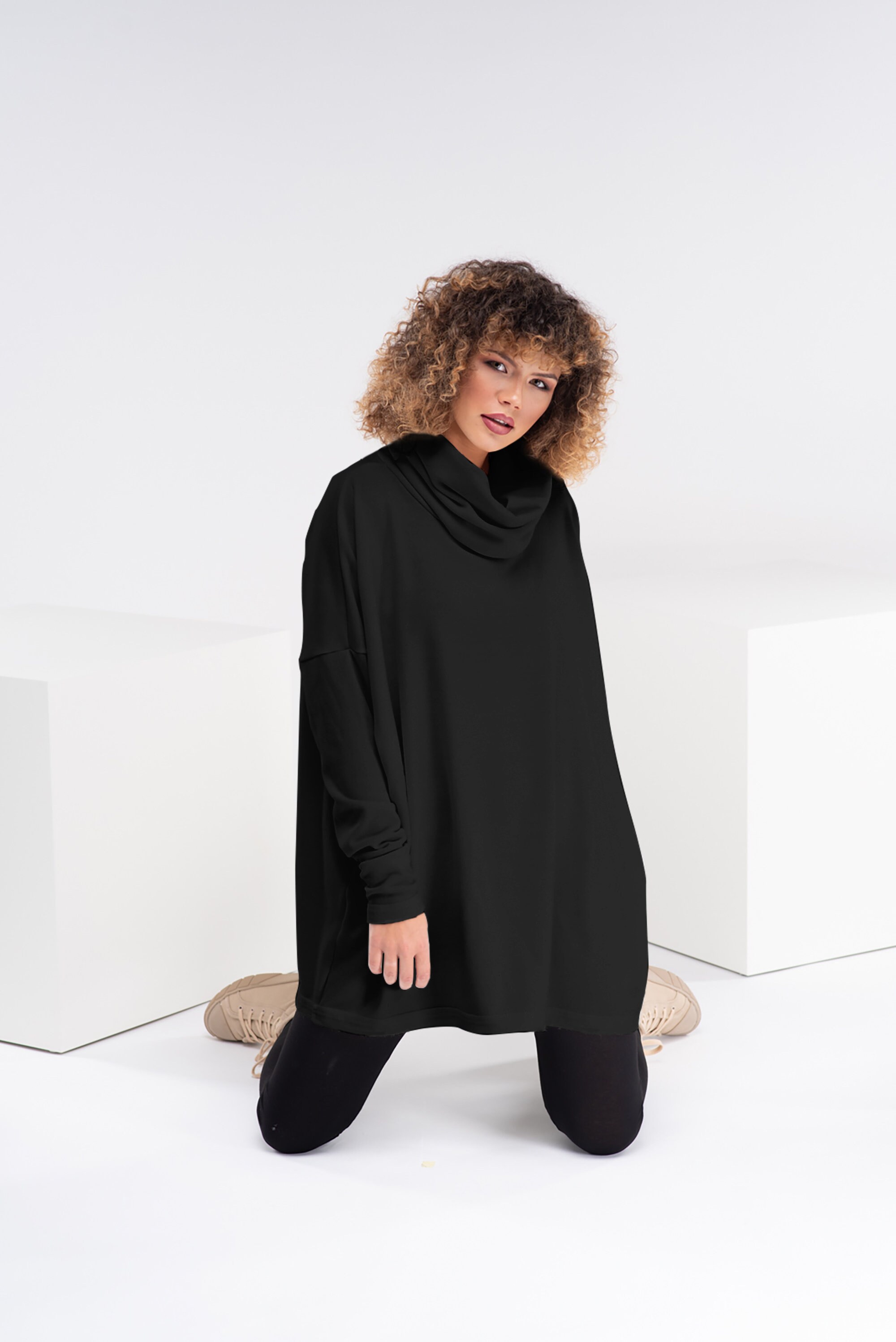 women's off shoulder turtleneck loose sweater
